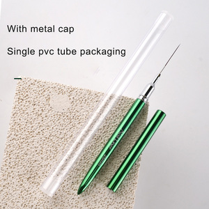Ensemble de pinceaux à ongles avec manche en métal vert, 6 mm-25 mm, fibres en nylon, pinceaux de précision pour la peinture au gel, pour la manucure - Product Image 4