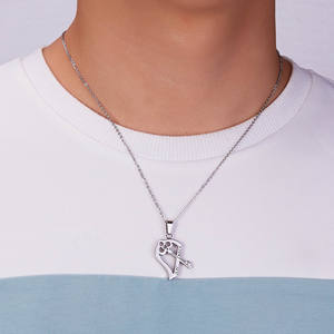 Joyería personalizada rompecabezas Love You pareja llave colgante DIY logo collar <span class=keywords><strong>de</strong></span> acero inoxidable para pareja collares <span class=keywords><strong>de</strong></span> joyería <span class=keywords><strong>de</strong></span> moda - Product Image 4