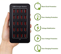 Station de charge USB 25 ports 150W/30A, station de charge USB multiple, chargeur multi-ports pour smartphones, tablettes