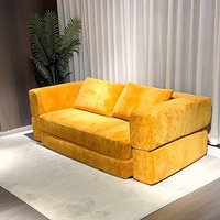 Canapé modulable pliable en chenille sans structure, compressé sous vide, pour petits appartements, idéal pour salon et détente à domicile