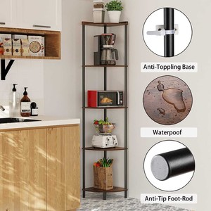 Étagère d'angle à 5 niveaux support de <span class=keywords><strong>plante</strong></span> haut <span class=keywords><strong>pour</strong></span> salle de bain ou salon bibliothèque <span class=keywords><strong>pour</strong></span> décor de petit espace - Product Image 4