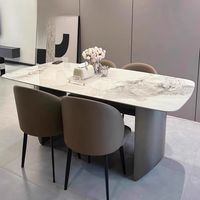 Mesa de Comedor, Estilo Italiano Moderno Minimalista de Alta Gama, Personalizable, Juego Rectangular Pequeño con Sillas para el Hogar