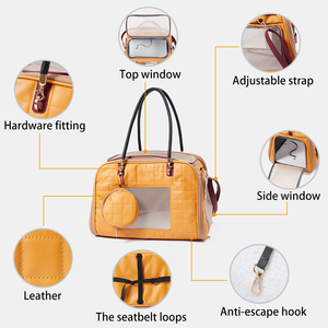 Tas Pengangkut Hewan Peliharaan dengan Roda untuk Anjing Kucing, Tas Perjalanan Luar Ruangan, Ransel Kulit dengan Kantong Camilan, Tas Troli Hewan Peliharaan, Tas Pengangkut Anjing - Product Image 4