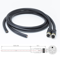Connecteur M12 Adaptateur de câble d'alimentation de soudage à Code L à 4 broches Prise d'aviation femelle blindée Connecteur étanche Câble de capteur M12