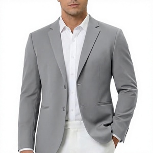 Blazer homme à simple boutonnage, coupe droite, veste tissée, logo personnalisé, tenue semi-formelle, vêtement d'affaires décontracté, manteau de costume - Product Image 3