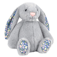 Peluche Lapin Pâques Kawaii de 10 pouces avec Oreilles en Tissu Fleuri – Jouet Animal en Peluche Rembourré