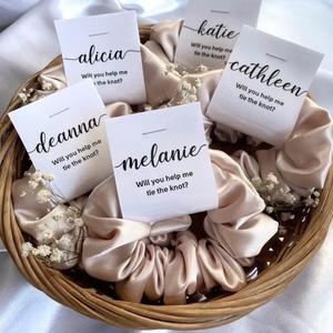 OEM/ODM logotipo personalizado terciopelo algodón satén seda Scrunchies para mujeres pequeño MOQ elástico esponjoso Scrunchy lazos para el cabello - Product Image 5