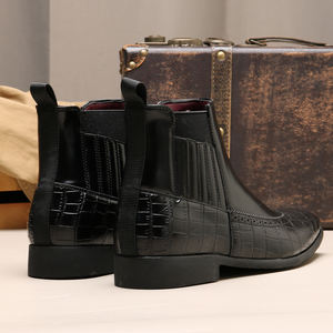 Bottines Chelsea classiques en cuir PU pour homme, confortables et de haute qualité, antidérapantes, chaussures d'hiver - Product Image 3