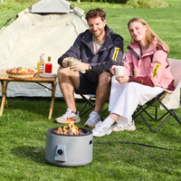 Brasero à gaz portable d'extérieur en acier de haute qualité 60000 BTU avec design étoilé – Élégante cheminée mobile