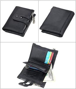 กระเป๋าสตางค์แบบสั้น Andong สำหรับผู้ชาย หนังวัวแท้ ป้องกัน RFID สไตล์เรโทร แฟชั่น ทันสมัย พร้อมช่องใส่บัตร - Product Image 4