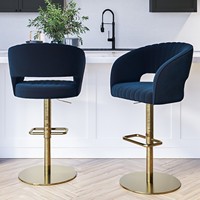 Fabriqué en Chine Tabourets de bar en velours de luxe modernes de qualité supérieure Tabourets de bar réglables en or pour la cuisine