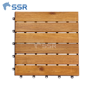 Teak 6 Slat Acacia Wood Decking <b>Tiles</b> Outdoor <b>Interlocking</b> Floor <b>Tiles</b> Eco-friendly, Aesthetically Pleasing, Modern Design - Product Image 1