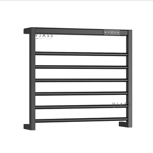 Điện 6-thanh khăn đường sắt Kệ điều khiển kỹ thuật số thép không gỉ màu đen làm nóng khăn ấm giá cho phòng tắm khách sạn - Product Image 1