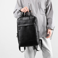 Sac à dos pour ordinateur portable en cuir PU pour homme, imperméable, de haute qualité, pour les affaires, les loisirs, les voyages, à porter sur les deux épaules
