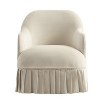 Fauteuils d'appoint rembourrés rayés blancs et rouges de style vintage français pour salon, chambre à coucher, fauteuil à jupe, chaise de coiffeuse à vendre