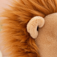 Peluche Lion Mignon en Coton Brodé de Fleurs, Rembourrée en Coton PP, Jouet Anti-Stress pour Enfants