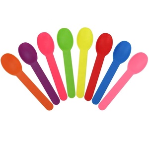 Cuchara Desechable Biodegradable de PLA EcoNewLeaf con Logotipo Personalizado Colorido para Helado y Yogur Congelado - Product Image 1