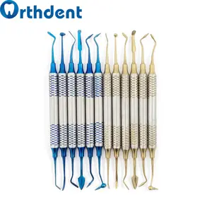 Orthden 6 pièces/paquet outils de spatule de remplissage en résine Composite dentaire outil de réparation de dentisterie de remplissage de tête en acier inoxydable plaqué titane