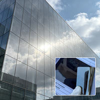 Película de Vidrio para Edificios Gris Plateado, Rechazo de Infrarrojos del 72%, Autoadhesiva, Ecológica, Tinte Arquitectónico para Ventanas, Cocina, Sala de Estar
