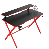 Meilleures ventes Bureau de jeu moderne en forme de X rouge avec support pour écran