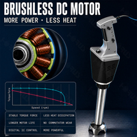 Mixeur plongeant professionnel Horus 750W avec moteur en cuivre, vitesse variable, facile à nettoyer, idéal pour les cuisines de restaurant