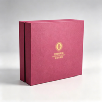 Caja de Regalo Rígida Color Vino Tinto Personalizada con Logotipo en Dorado, Caja de Embalaje Cuadrada de Cartón para Regalos y Recuerdos Universitarios