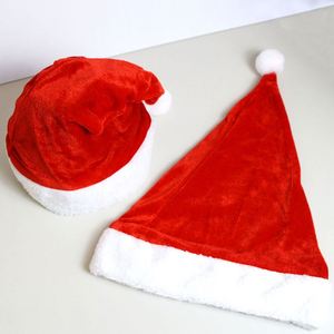 Santa <b>Hats</b> Plush Velvet Short Plush Christmas <b>Hat</b> White Fluffy Brim New Year Xmas <b>Holiday</b> Party Kids Adults <b>Hat</b> - Product Image 5
