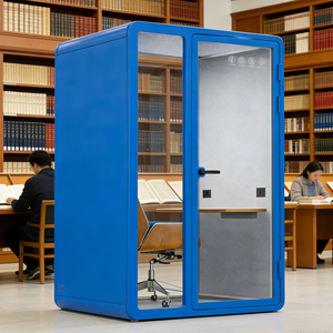Cabine de bureau insonorisée portable en acier moderne, sans installation, silencieuse, double usage, bureau à domicile, salle de diffusion en direct - Product Image 2