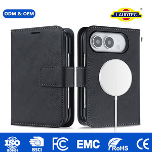 Funda Cartera Doble para iPhone OEM ODM, Cubierta Plegable de Cuero PU con Bloqueo RFID y Carga Magnética, 360 °   Resistente a Caídas y Antiarañazos - Product Image 4