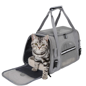 Nouveau Sac de Transport pour Chien Portable Confortable Minimaliste à Bandoulière, Sac de Transport pour Animaux de Compagnie à Parois Souples, Respirant, Durable, Pliable, en Polyester, Fermeture Éclair, Solide - Product Image 3