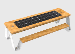 Banc d'extérieur moderne à énergie solaire avec écran <span class=keywords><strong>LED</strong></span> Banc <span class=keywords><strong>de</strong></span> bus en métal avec port <span class=keywords><strong>de</strong></span> charge et toit pour parcs et centres commerciaux - Product Image 5