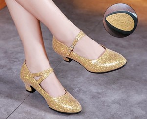 <span class=keywords><strong>Scarpe</strong></span> da Ballo Latino con Glitter per Donne, <span class=keywords><strong>Tacco</strong></span> Medio-Alto, Suola Morbida, <span class=keywords><strong>Scarpe</strong></span> da Ballo Moderno, <span class=keywords><strong>Scarpe</strong></span> da Ballo da Sala Personalizzabili OEM - Product Image 2