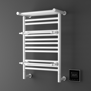 Sèche-serviettes mural moderne monocouche de 60 cm, avec câblage dissimulé, thermostatique et électrique, pour salle de bain - Product Image 5