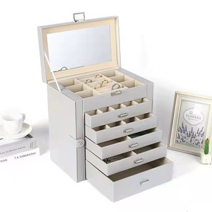 Hộp Đựng Trang Sức 6 Lớp Bằng Da PU Hình Vuông Sang Trọng Hộp Đựng Trang Sức Mặt Dây Chuyền Vòng Cổ Mỹ Phẩm - Product Image 1