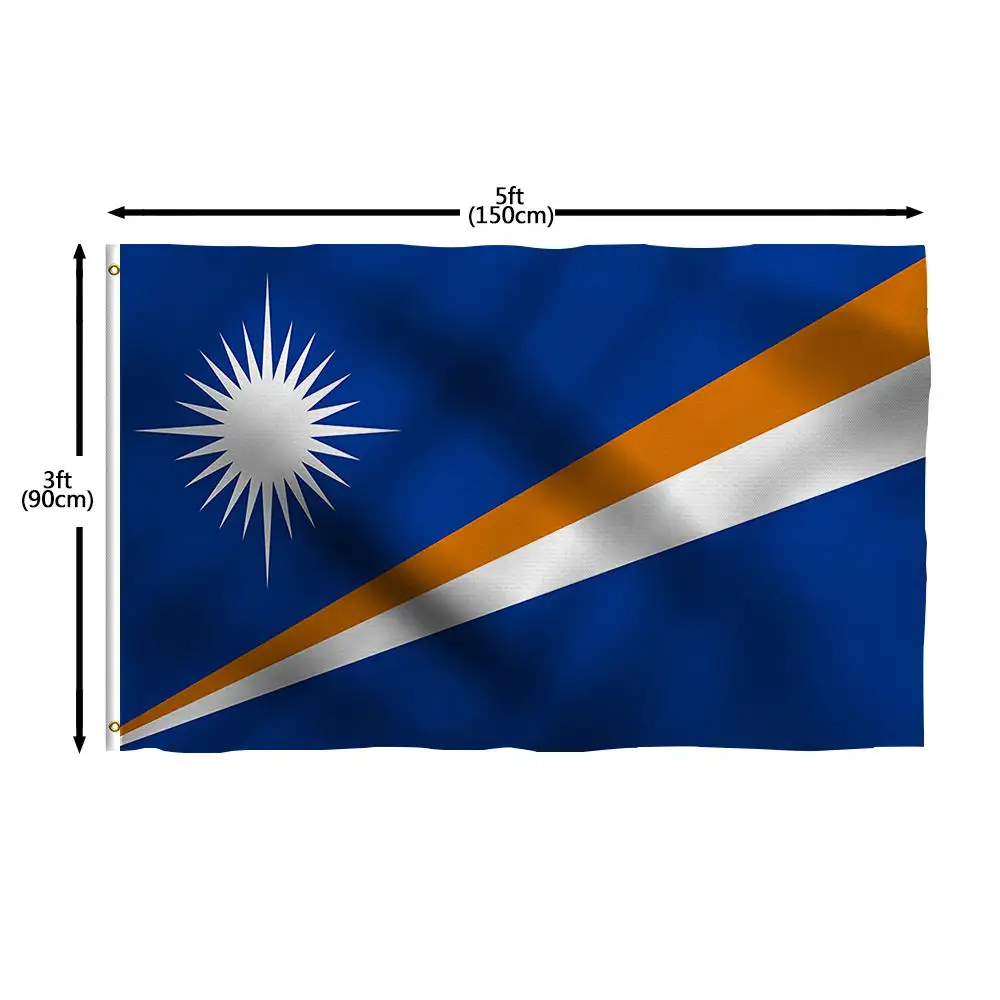 マーシャル諸島国旗100% ポリエステル両面印刷カスタムサイズ