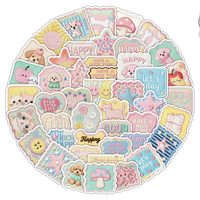 Lot de 50 autocollants personnalisés en tissu brodé, mignons, amusants, imperméables, en vinyle, pour journal, ordinateur portable, cadeau