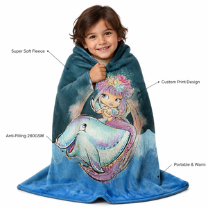 Manta Infantil Chingona de Una Capa, Súper Suave, Tejida en Felpa, con Estampado Personalizado de Sirena, Diseño Floral/Personajes/Dibujos Animados, para las Cuatro Estaciones - Product Image 1