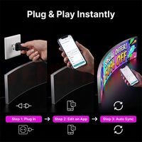 Pantalla LED Publicitaria Personalizada en Forma de L/Ola/Anillo, Pantalla LED Flexible para Interiores, Letrero LED Digital RGB de Una o Dos Caras