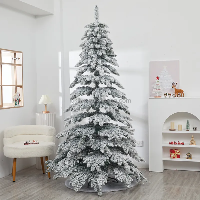 2024 nuovo stile PVC albero di natale artificiale con effetto neve pvc decorazione albero di natale decorazione albero