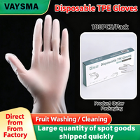 Gants jetables en TPE, gants de protection pour la vaisselle domestique, gants transparents pour la restauration et le barbecue