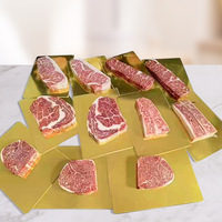 Film rétractable de luxe doré pour emballage alimentaire jetable de steaks et saumons, pour la conservation de la fraîcheur des produits surgelés