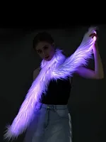 Écharpe en fausse fourrure pour l'automne et l'hiver, carnaval de Noël, écharpe en peluche, écharpe lumineuse LED, écharpe chaude, plume, costume, mode décontractée, accessoires de fête