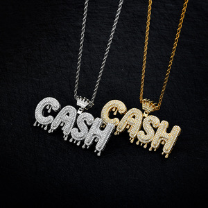 Collane da Uomo <span class=keywords><strong>con</strong></span> Ciondoli a Catena Placcati Oro e <span class=keywords><strong>Argento</strong></span>, Stile Hip Hop, <span class=keywords><strong>con</strong></span> Zirconi, Personalizzabili <span class=keywords><strong>con</strong></span> Lettere a Bolla, Nomi e Alfabeti, Effetto Iced Out - Product Image 5