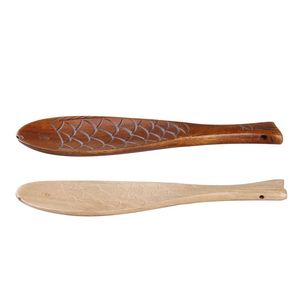 Nanmu High-End Solid Wood Rice <b>Spoon</b> Non-Sticky Rice Holding Shovel for Household Use Fish Shaped Wooden Spatula - Product Image 5