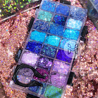HKH Hochpigmentierte Chemische Wasserfeste Metallische Schimmernde Glitzer-Make-up Highlighter Gel-Lidschatten-Palette 24 Farben 192g