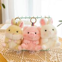 Porte-clés Hamster Adorable, Mini Porte-clés Panda en Peluche, Jouets en Peluche Hamster Mignons, Pendentif de Sac, Poupée en Peluche