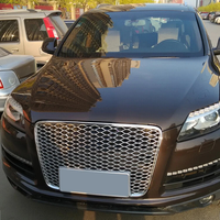 Calandre de pare-chocs avant style PNB RSQ7 en ABS, maille nid d'abeille, cadre noir, filet noir, nouvelle qualité supérieure, facile à installer