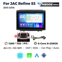 MEKEDE-Reproductor de radio para coche con pantalla táctil IPS, Android 8 + 128G, para cámara JAC Refine S3 2013-2016 360