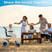 Fauteuil roulant de plage pliable KSW5, gain de place, léger, portable, aide à la mobilité sur le sable, avec pompe et sac de rangement