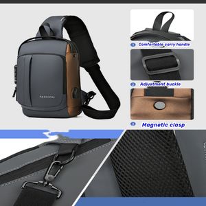 Sac de Poitrine Antivol Étanche pour <span class=keywords><strong>Moto</strong></span>, Meilleure Vente, avec Port USB, Sac Bandoulière Homme, Sac à Bandoulière pour Homme - Product Image 4